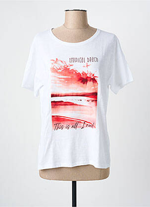 T-shirt sérigraphie manches courtes blanc MASSANA femme