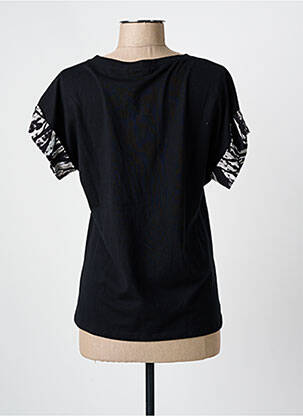 T-shirt sérigraphie manches courtes noir MASSANA femme