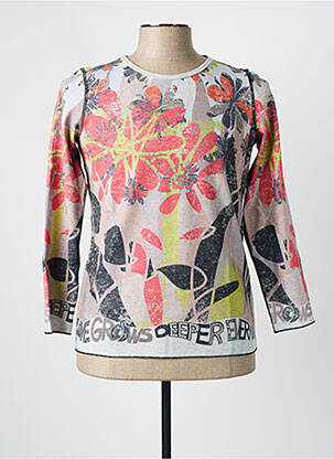 Pull coupe cintrée manches longues beige CAPUCCINO femme