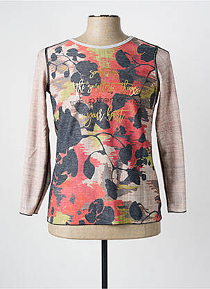 Pull coupe cintrée manches longues beige CAPUCCINO femme