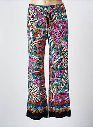 Pantalon droit tissage popeline taille normale rose MASSANA femme