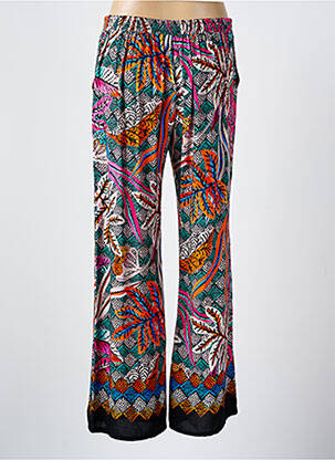 Pantalon droit tissage popeline taille normale rose MASSANA femme
