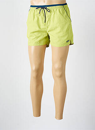 Short de bain effet matière satinée vert MASSANA homme