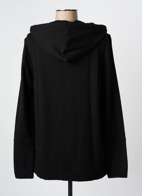 Sweat-shirt à capuche stretch manches longues noir CAPUCCINO femme