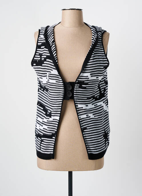 Gilet sans manche maille fine noir CAPUCCINO femme
