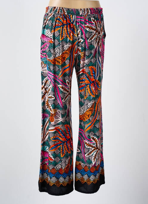 Pantalon droit tissage popeline taille normale rose MASSANA femme