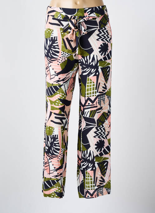 Pantalon droit tissage popeline taille normale noir MASSANA femme