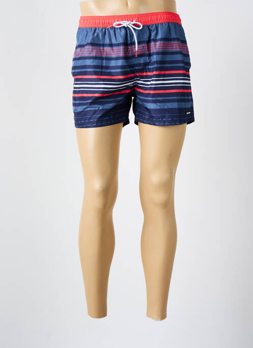 Short de bain effet matière satinée bleu MASSANA homme