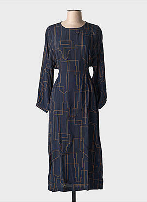 Robe longue imprimé fantaisie manches longues bleu NICE THINGS femme