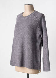 Pull tissage chiné manches longues gris NICE THINGS femme