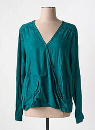 Blouse poignets boutonnés avec fente manches longues vert THOUGHT femme