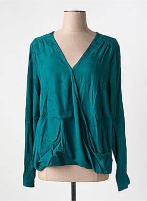 Blouse poignets boutonnés avec fente manches longues vert THOUGHT femme