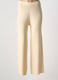 Pantalon flare taille élastique taille haute beige NICE THINGS femme