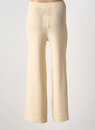 Pantalon flare taille élastique taille haute beige NICE THINGS femme