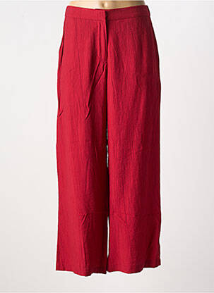 Pantalon large tissage crêpe taille haute rouge NICE THINGS femme