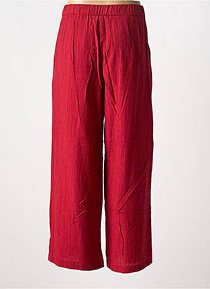 Pantalon large tissage crêpe taille haute rouge NICE THINGS femme