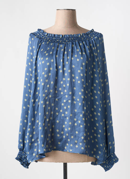 Blouse col rond manches longues bleu MY ESSENTIAL WARDROBE femme