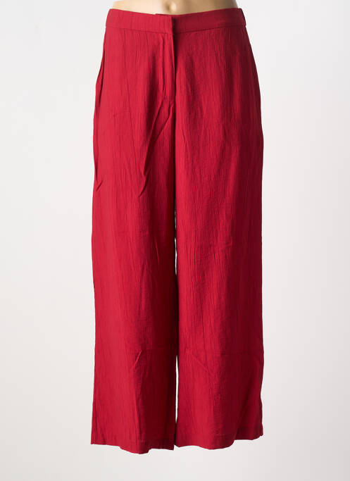 Pantalon large tissage crêpe taille haute rouge NICE THINGS femme
