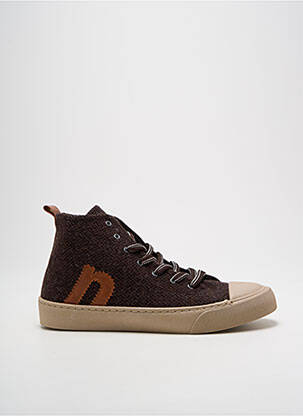 Baskets bout rond talon plat jusqu'à 3cm marron NICE THINGS femme