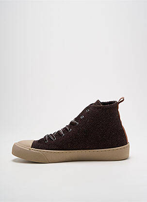 Baskets bout rond talon plat jusqu'à 3cm marron NICE THINGS femme
