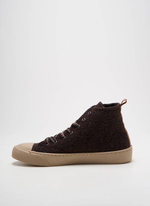 Baskets bout rond talon plat jusqu'à 3cm marron NICE THINGS femme