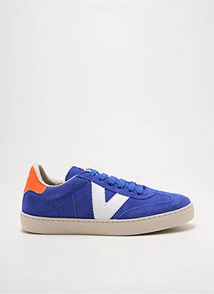 Baskets nubuck talon plat jusqu'à 3cm bleu VICTORIA femme