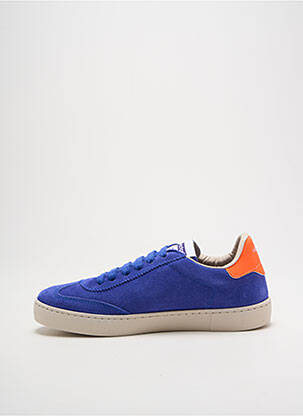 Baskets nubuck talon plat jusqu'à 3cm bleu VICTORIA femme