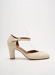 Escarpins tissage satiné talon de 7 à 9cm beige MAISON TOUFET femme