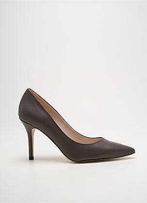 Escarpins tissage satiné talon de 7 à 9cm marron MARIAN femme