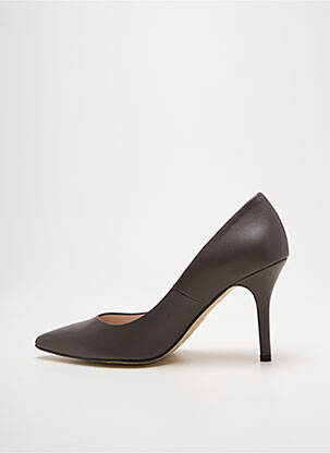 Escarpins tissage satiné talon de 7 à 9cm marron MARIAN femme