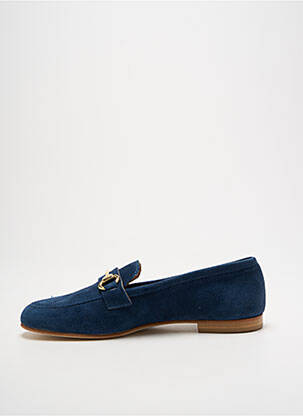 Mocassins nubuck talon plat jusqu'à 3cm bleu SPAZIOZERO8 femme