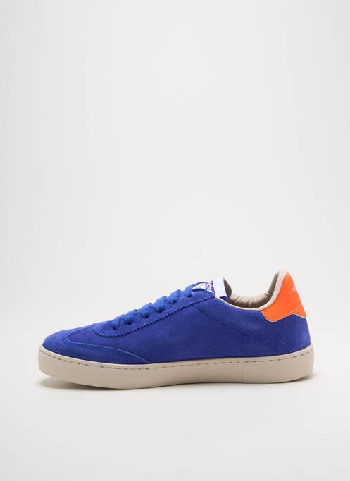 Baskets nubuck talon plat jusqu'à 3cm bleu VICTORIA femme
