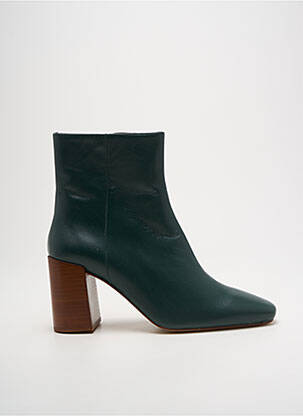 Bottines/boots tissage satiné talon de 7 à 9cm vert SOFIA COSTA femme