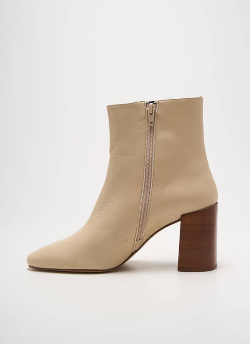 Bottines/boots matière lisse talon de 7 à 9cm beige SOFIA COSTA femme