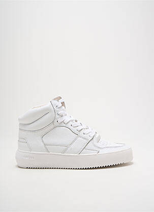 Baskets matière lisse talon de 4 à 6cm blanc BLACKSTONE femme