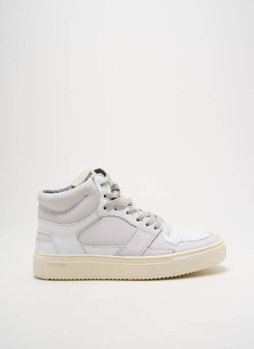 Baskets semelle amovible talon plat jusqu'à 3cm blanc BLACKSTONE femme