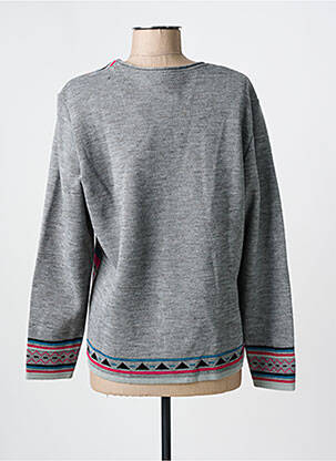 Pull coupe droite manches longues gris GRIFFON femme