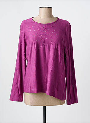 Top imprimé fantaisie manches longues violet GRIFFON femme