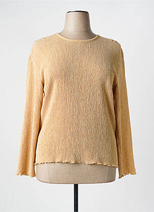 Top col rond manches longues beige GEVANA femme