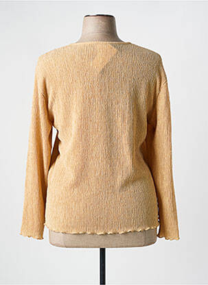 Top col rond manches longues beige GEVANA femme