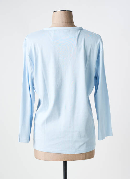 Top col rond manches 3/4 bleu GRIFFON femme