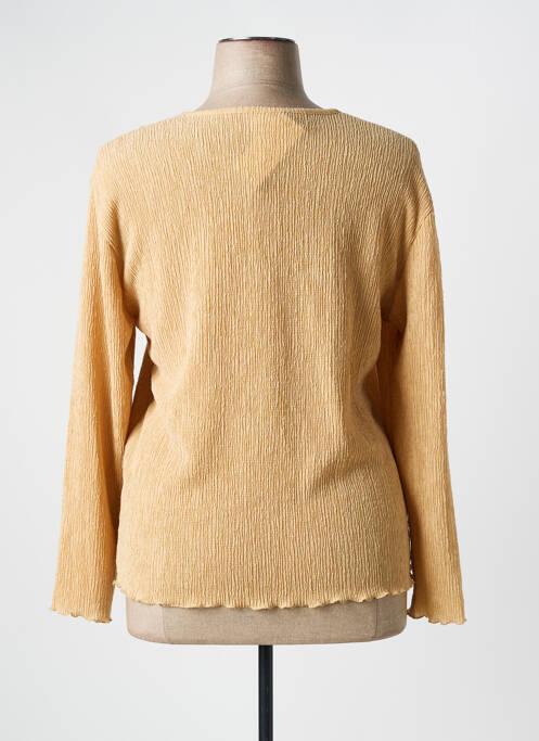 Top col rond manches longues beige GEVANA femme