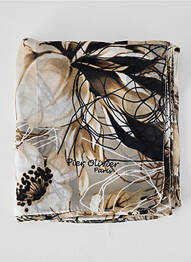 Foulard imprimé fantaisie marron PIER OLIVIER femme