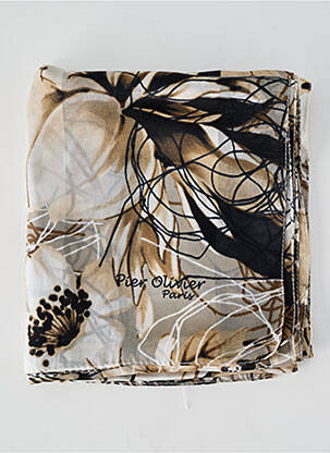 Foulard imprimé fantaisie marron PIER OLIVIER femme