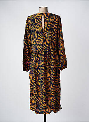 Robe mi-longue manches longues manches longues marron JDY femme
