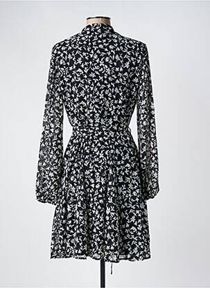 Robe mi-longue imprimé fleurs manches longues noir VERO MODA femme