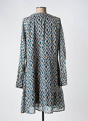 Robe mi-longue coupe fluide manches longues bleu JDY femme