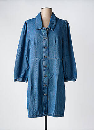 Robe mi-longue manches longues manches longues bleu JDY femme