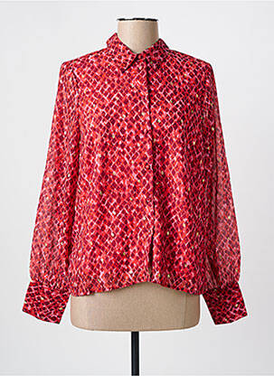 Chemisier tissage crêpe manches longues rouge VERO MODA femme