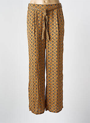 Pantalon droit tissage popeline taille normale marron VERO MODA femme